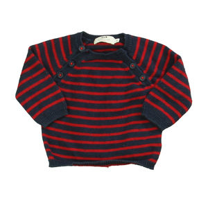 Cyrillus Boys Navy | Red Stripe Sweater size: 9 Months